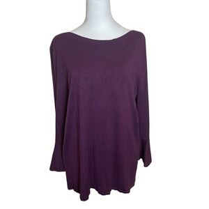 41 Hawthorn‎ Stitch Fix Sweater Plum Purple Bell Sleeve Boat Neck Sweater XL